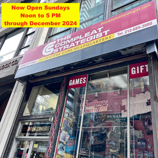 Special Holiday Hours Sunday 12 to 5 PM - The Compleat Strategist