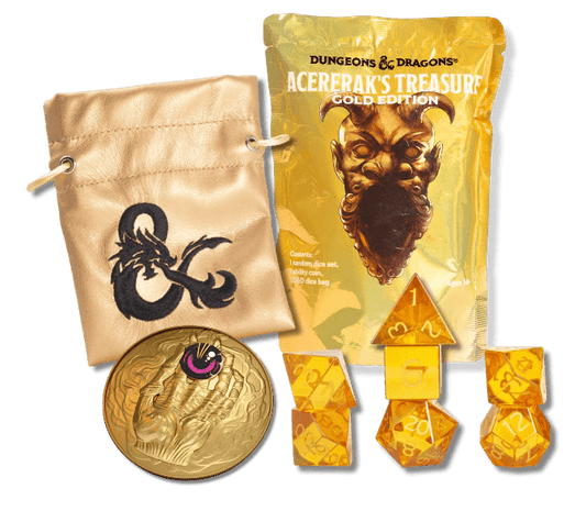 Dungeons & Dragons: Acererak's Treasure Blind Box Display - Gold Edition - Single Pack (Preorder) Dice Sets & Games The Compleat Strategist